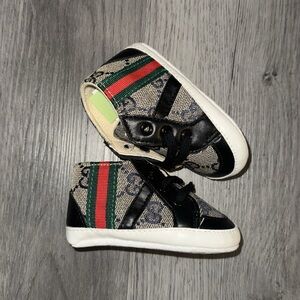 Sale lowest Baby brand new black GG crib  bootie shoes  size 6-12months